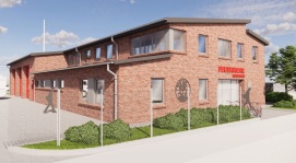 Planbild des neuen Feuerwehrstandortes Quickborn-Heide