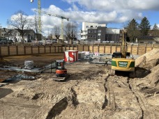 Die Baustelle an der Kieler Straße Ecke Ellerauer Straße