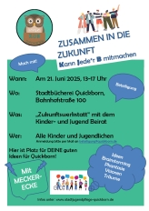 Flyer Kinder- und Jugendbeirat lädt zur Zukunftswerkstatt ein