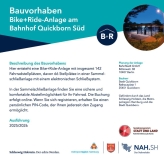 Bürgerinfo 340 Baustellenschild_ Baustart für neue Bike_Ride-Anlage