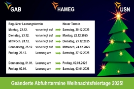 Abfuhrtermine Weihnachtsfeiertage 2025 Quickborn